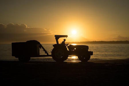 tractor-beach-sunset